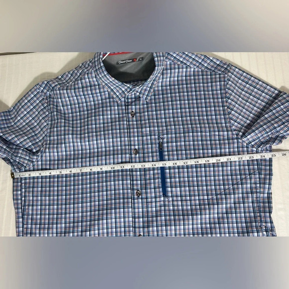 Desert Dunes Compass Shirt Mens Blue Plaid Short Sleeve Button Up Size XL Q1 - Picture 13 of 13